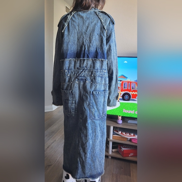 Long Denim Trench Coat - Picture 5 of 5